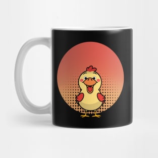 Enjoying chickens happy animated Mug